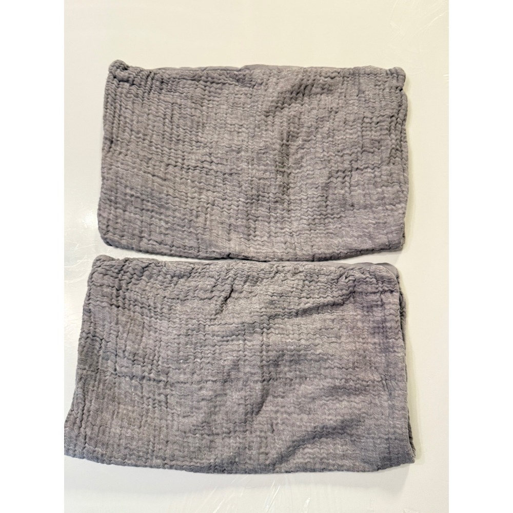 Pottery Barn Cloud Linen Cotton Gray Pillow Covers Set of 2 3067119